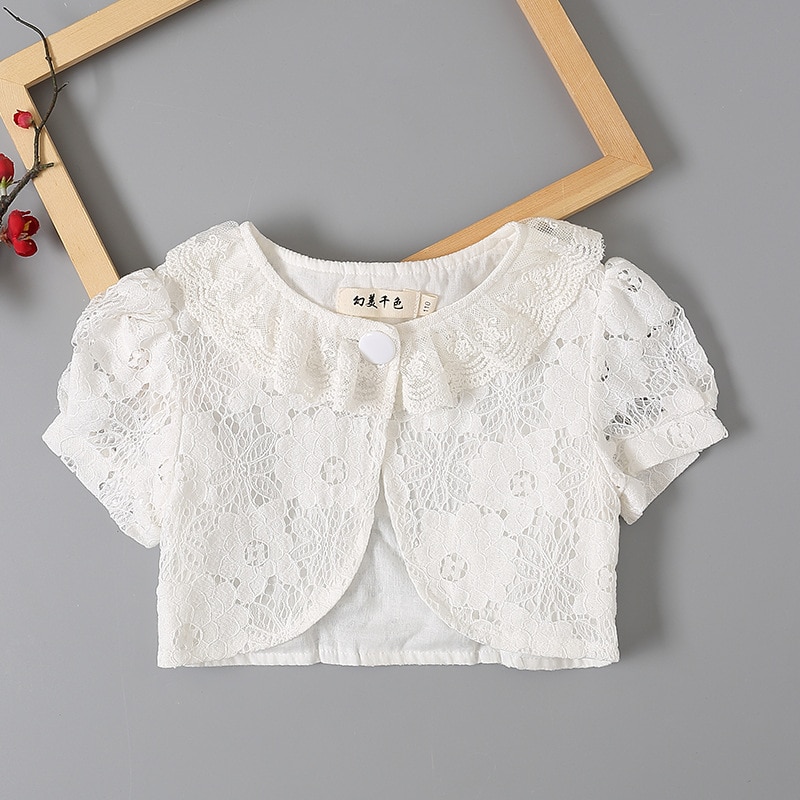 New Baby Girls Bolero Kids giacca corta in pizzo morbido per abbinamenti coprispalle per abiti da sposa per bambini