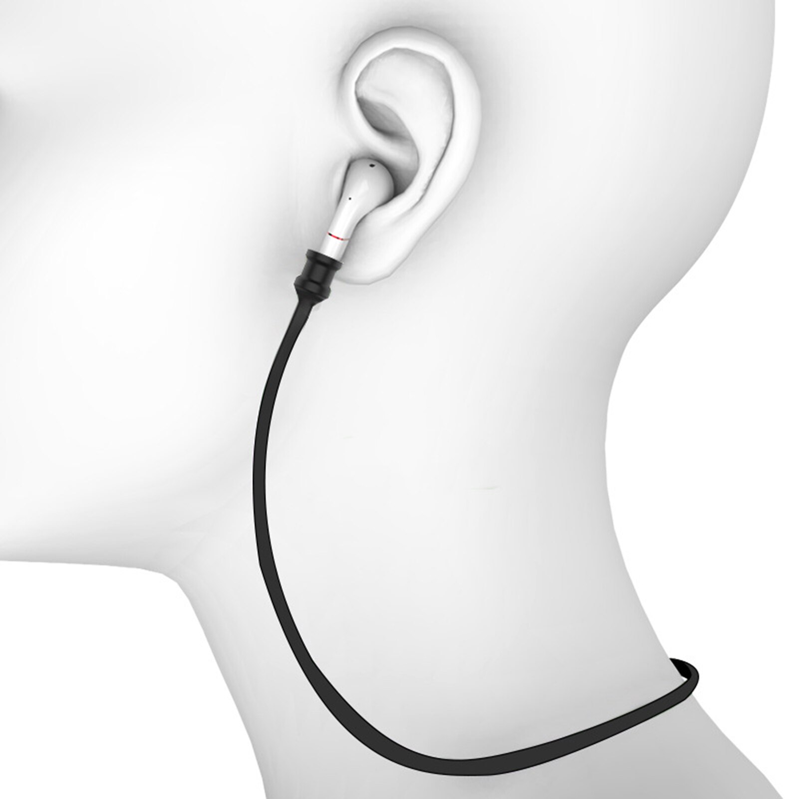 Trådlösa bluetooth hörlurar gummi hörlurssladd bärbar utmärkt grepp förhindrar hörlurar från att falla under löpning