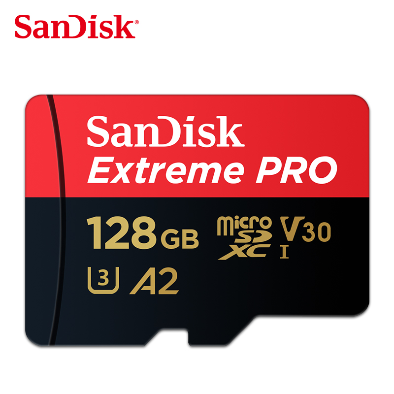 Sandisk Memory Card V30 A2 128GB 64GB 32GB 16GB Flash Micro TF SD Card 256GB MicroXC Per Second 10 M For Smartphone Adapter: 128GB Extreme Pro