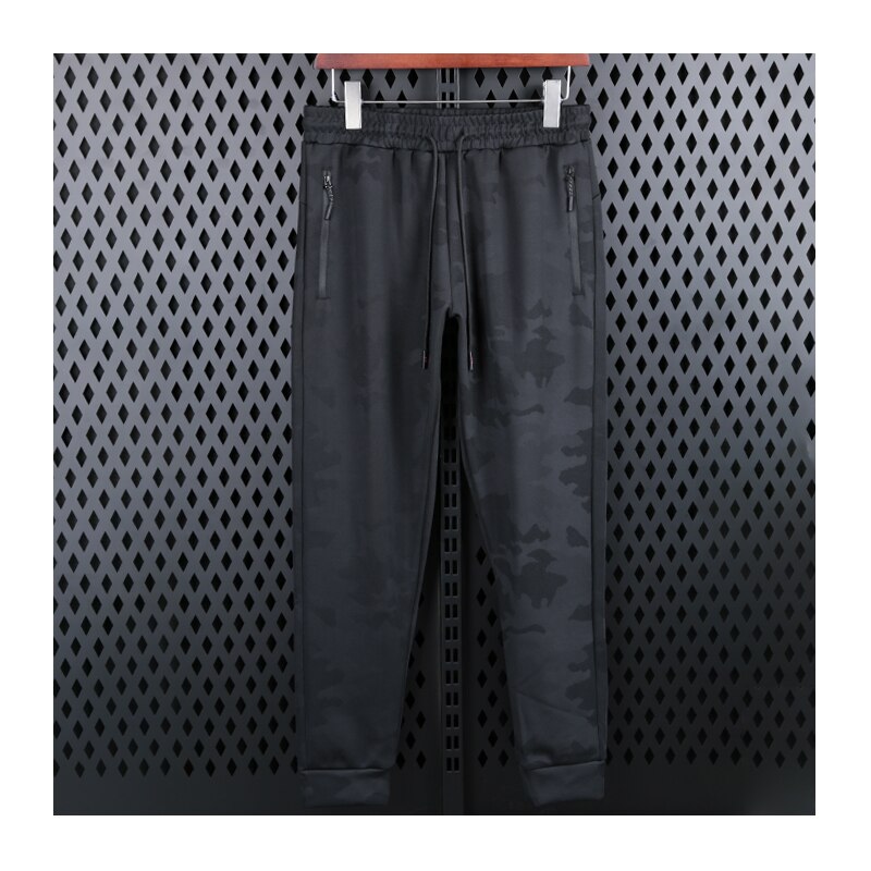 Mænd print lange bukser løbelommer træning sport fitness bukser udendørs elasticitet jogging camouflage bukser