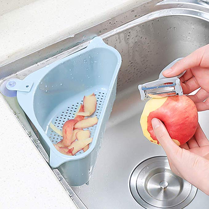 Colador triangular para fregadero con ventosa, escurridor para verduras y frutas, cesta, filtro para fregadero, herramientas de cocina