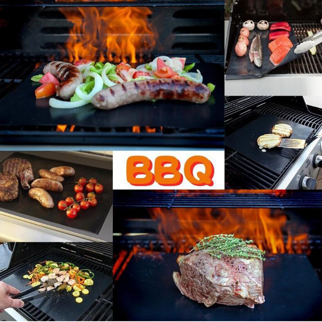 Non-Stick BBQ Grill Mat Set,Reusable,Easy to Clean,Heat Resistant