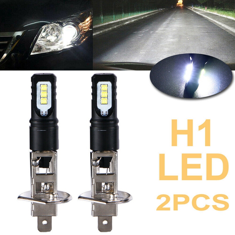 4X H1 6000K Super Bright White 6000LM DRL LED Headlight Bulb Kit High-Beam