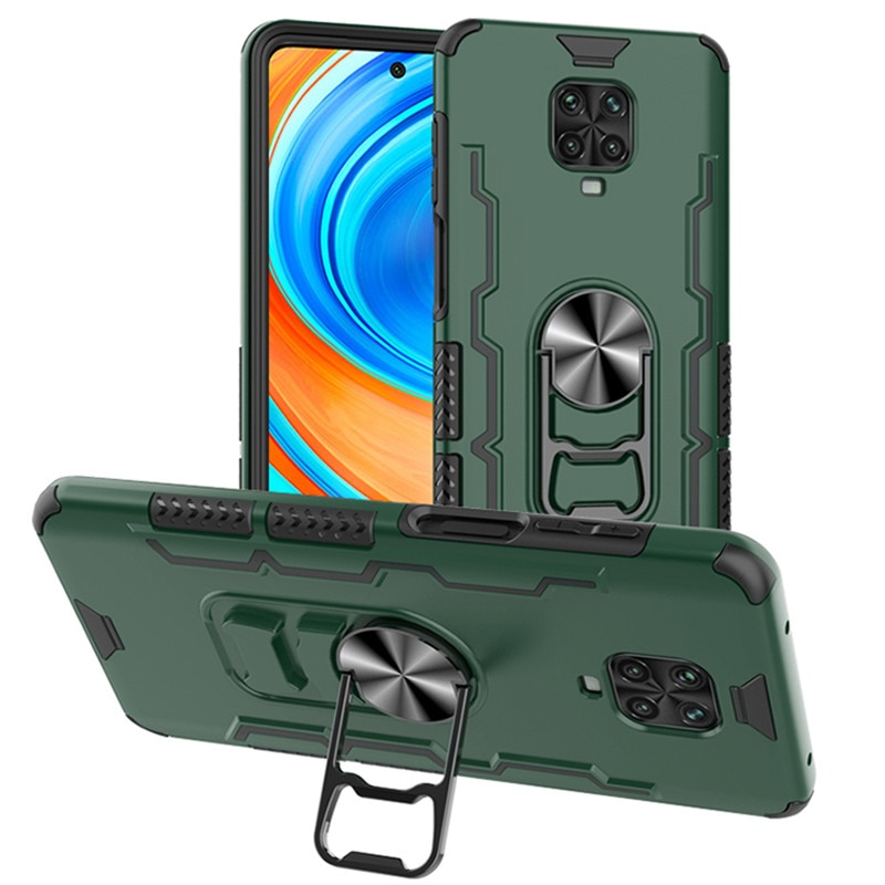 For Xiaomi Redmi Note 9S Case Car Holder Ring Phone Back Cover for Redmi Note 9 Pro Max Shockproof Armor Case