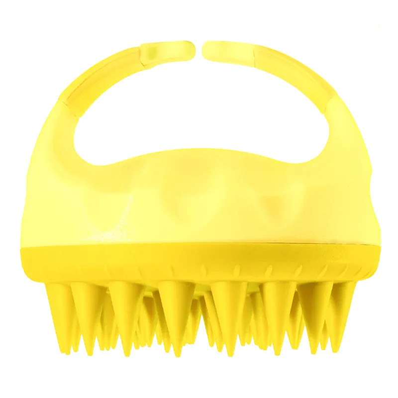 Scalp Scrubber Shampoo Brush Massager Clean Scalp Comb With Handle Hair Washing Brush Scalp Exfoliator Brush Head Scrubber Tools: Yellow
