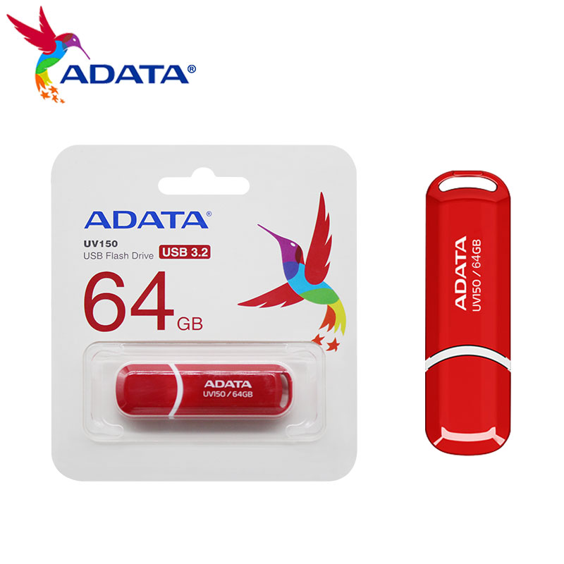 ADATA UV150 USB 3.2 Pendrive 32GB 64GB Pendrive High Speed Portale Red USB U Disk Pen Drive Memory Stick do komputera