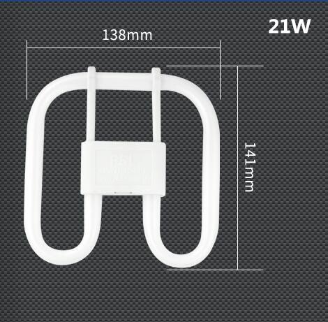 2-pack 2D CFL Compact Fluorescent Light Bulb 4-Pin Base Replacement Lamp 22W 28W 38W Available 6500K White