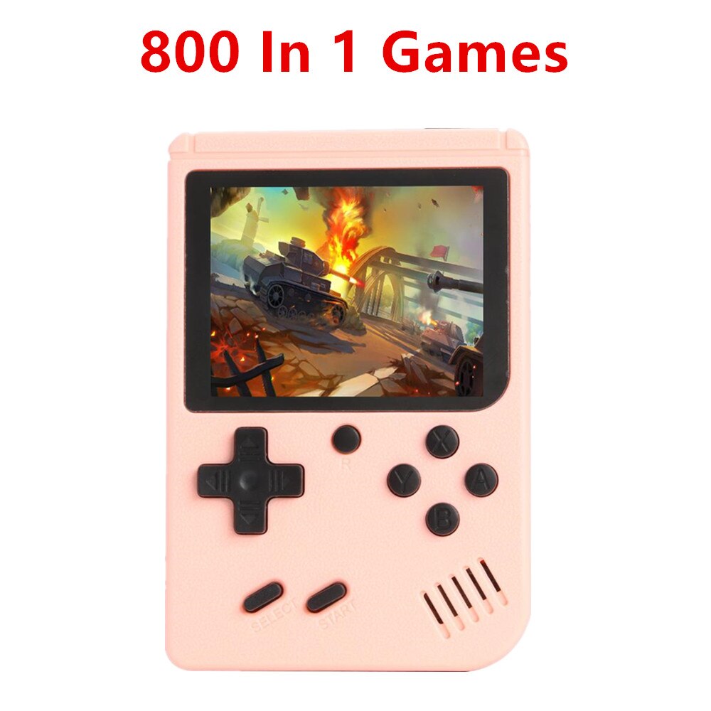 800 In 1 MINI giochi giocatori di giochi portatili Console Video retrò portatile ragazzo 8 Bit schermo LCD a colori da 3.0 pollici Gameboy: 800 pink