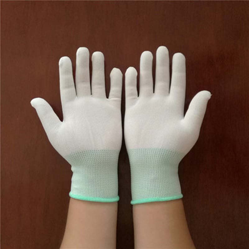 Antistatische handschuhe, staubfreie Nylon-kohlefaserhandschuhe, pu-beschichtete fingerhandschuhe