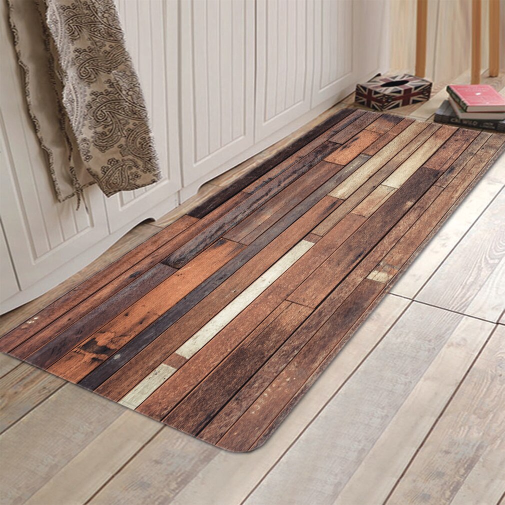 Retro style wood mat Non-Slip Floor Mat Doormats Home Runner Rug Carpet for Bedroom Indoor Outdoor Kids Play Mat Yoga Mat