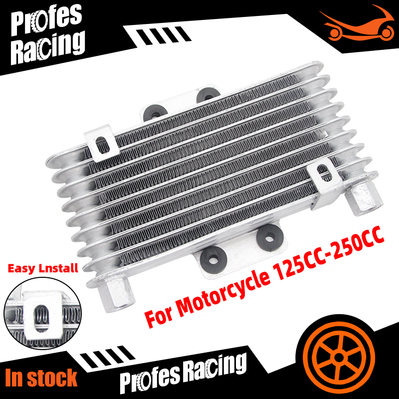 Radiador enfriador de aceite para motocicleta, motor de refrigeración de aluminio de 125ml para moto de cross ATV 125CC-250CC, adaptador enfriador de aceite para motocicleta