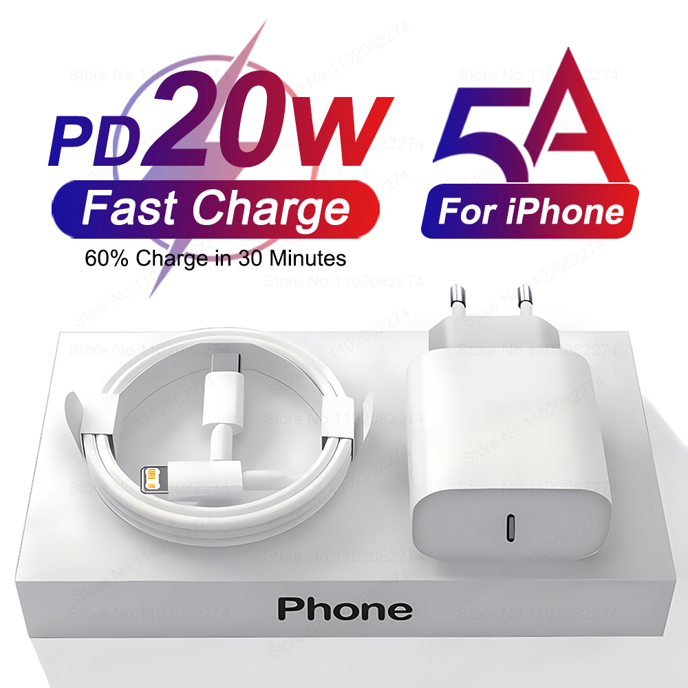 PD 20W USB C snellader voor iPhone 13 12 11 14 Pro Max 8 Plus Mini XR XS SE Snel opladen USB Type-C-kabel voor iPhone-oplader