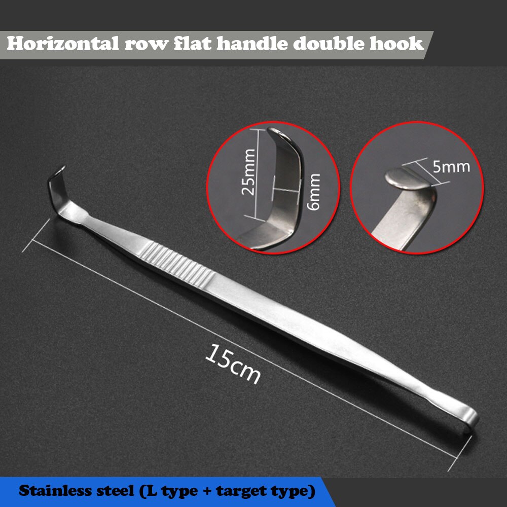 Nose shaping hook L-shaped right angle pull hook mandibular angle double head pull: Rose Red