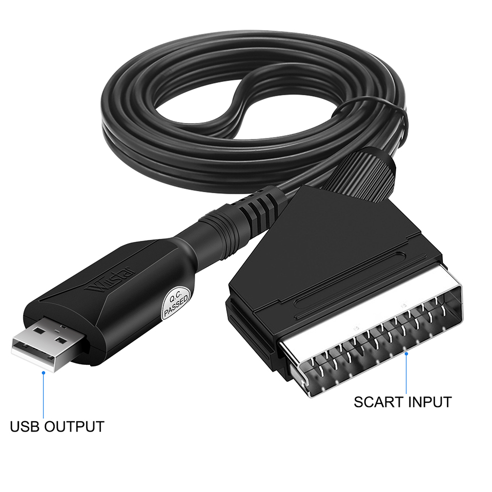 Scart-adapterkort tv dvr-inspelningskort easycap video-dvr usb 2.0 scart easycap-inspelning dvd vhs ljudinspelning scart-omvandlare