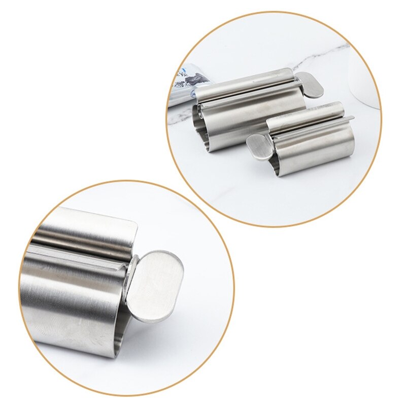Stainless Steel Rolling Tube Toothpaste Squeezer Dispenser Facial Cleanser Squeezer Multi-Function Rotate Holder