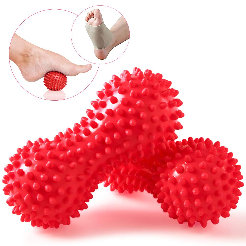 Jordnöts pvc yogatillbehör med taggar träning massage jordnötshandboll yoga fitnessboll uppblåst airbag jordnötsboll 6 färger