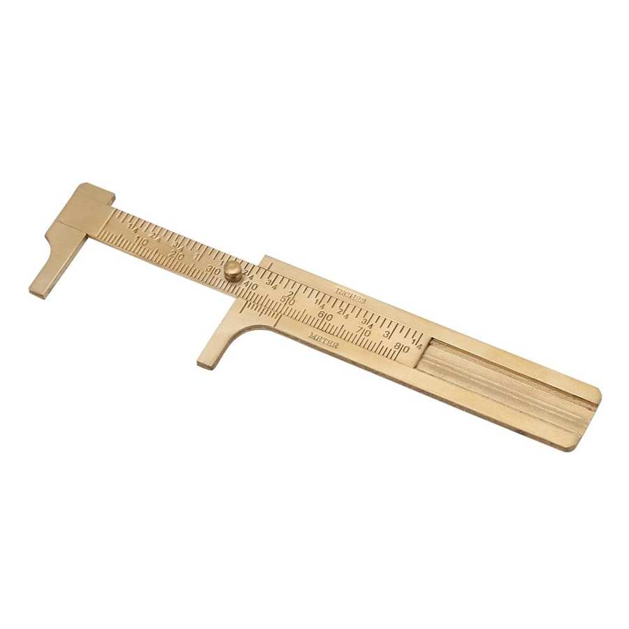 Sliding Brass Vernier Caliper Vernier Caliper Measuring Tool Ruler mm and Inch Double Scales Brass Vernier Caliper