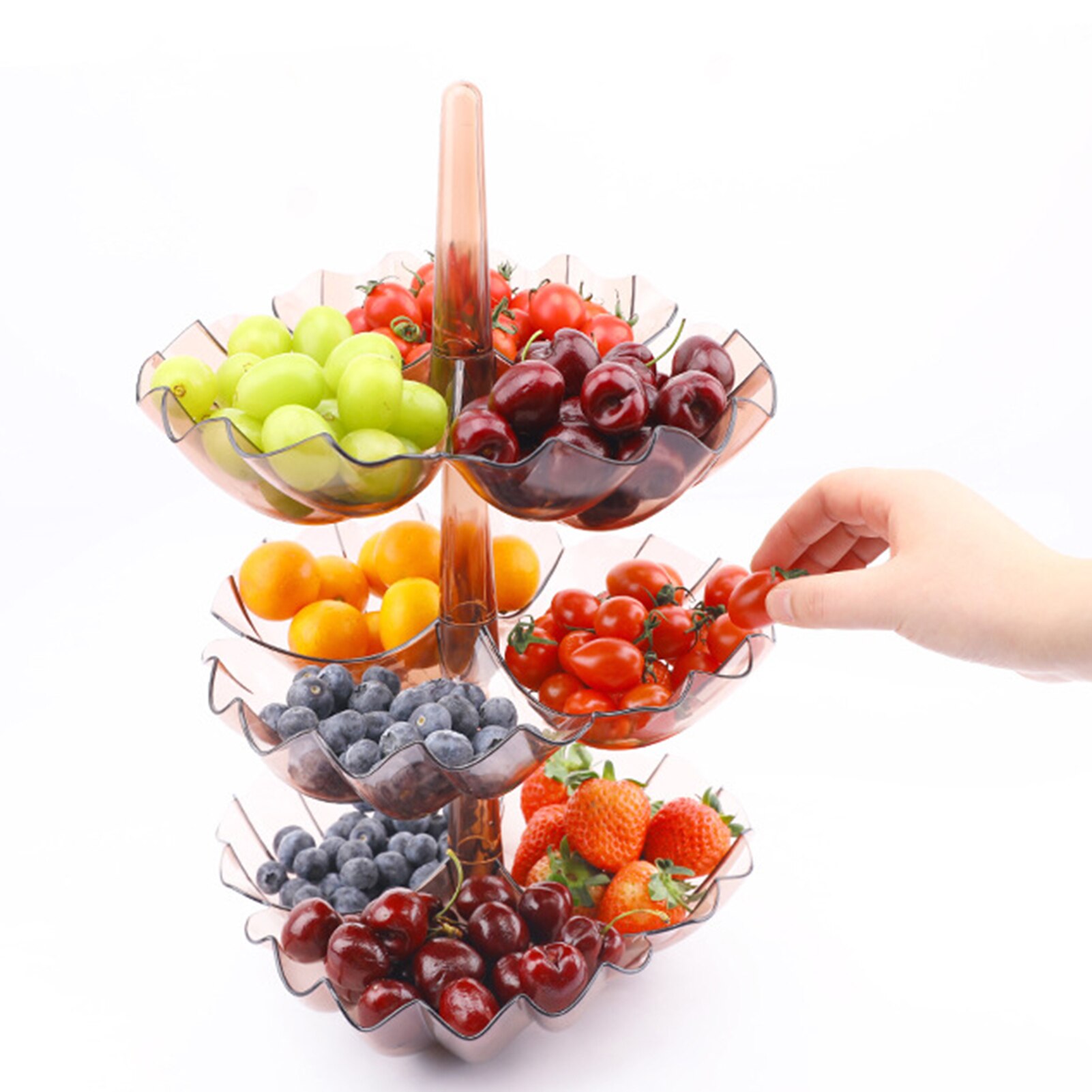 Multi Tiers Plastic Plaat Fruit Bowls Decoratieve Party Desserts Noten Houder