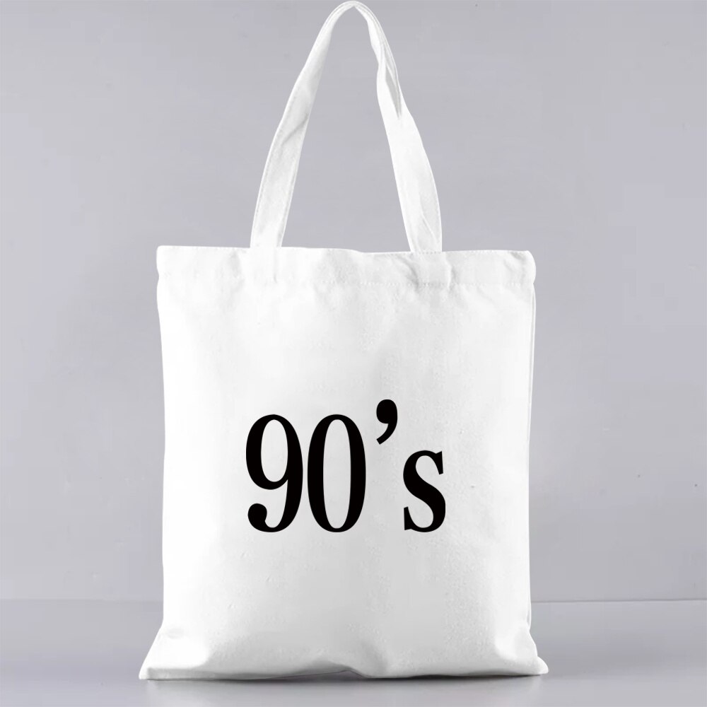 Draagtas Boodschappentas Mode Forens Casual Canvas Schoudertas Witte Tijd Jaar Patroon Afdrukken Serie Student Draagtas: 1Years002