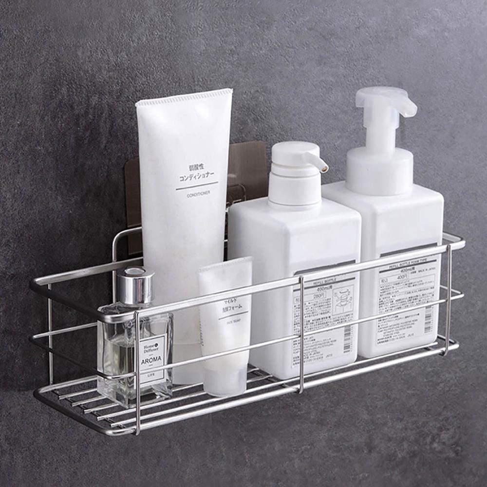 304 rustfrit stål badeværelseshyldeholder brusekabine kosmetisk shampoo holder kurv væg hylder badeværelse organisator