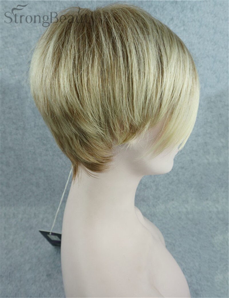 Strong Beauty Women Short Straight Wig Synthetic Capless Wigs