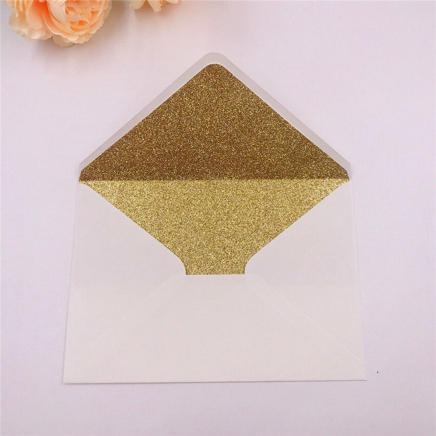 25pcs 13x19cm Iridescent shimmer Card Paper Wedding Invitation Card Envelope Rectangle Pearlescent Glitter Envelope Celebration