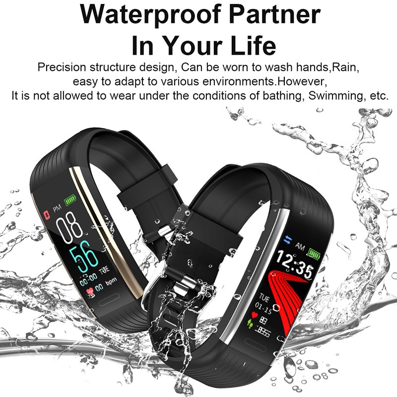 Fitness rannerengas sykemittari askelmittari älykäs rannerengas verenpaine fitness tracker älykello miesten naisten vedenpitävä