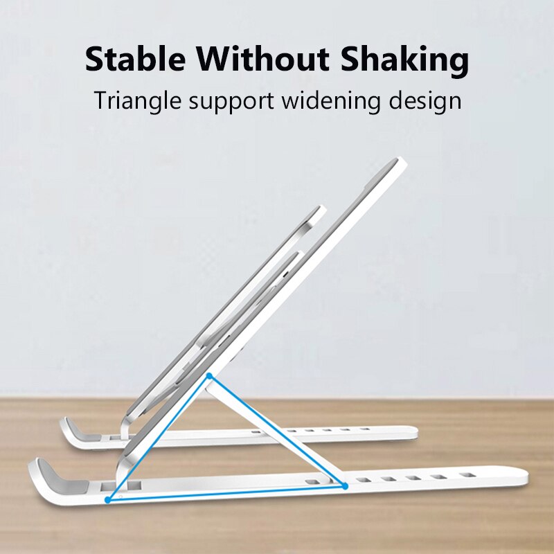 Draagbare laptopstandaard Opvouwbare ondersteuningsbasis Notebookstandaard voor Macbook Pro Lapdesk PC Computer Laptophouder Cooling Pad Riser