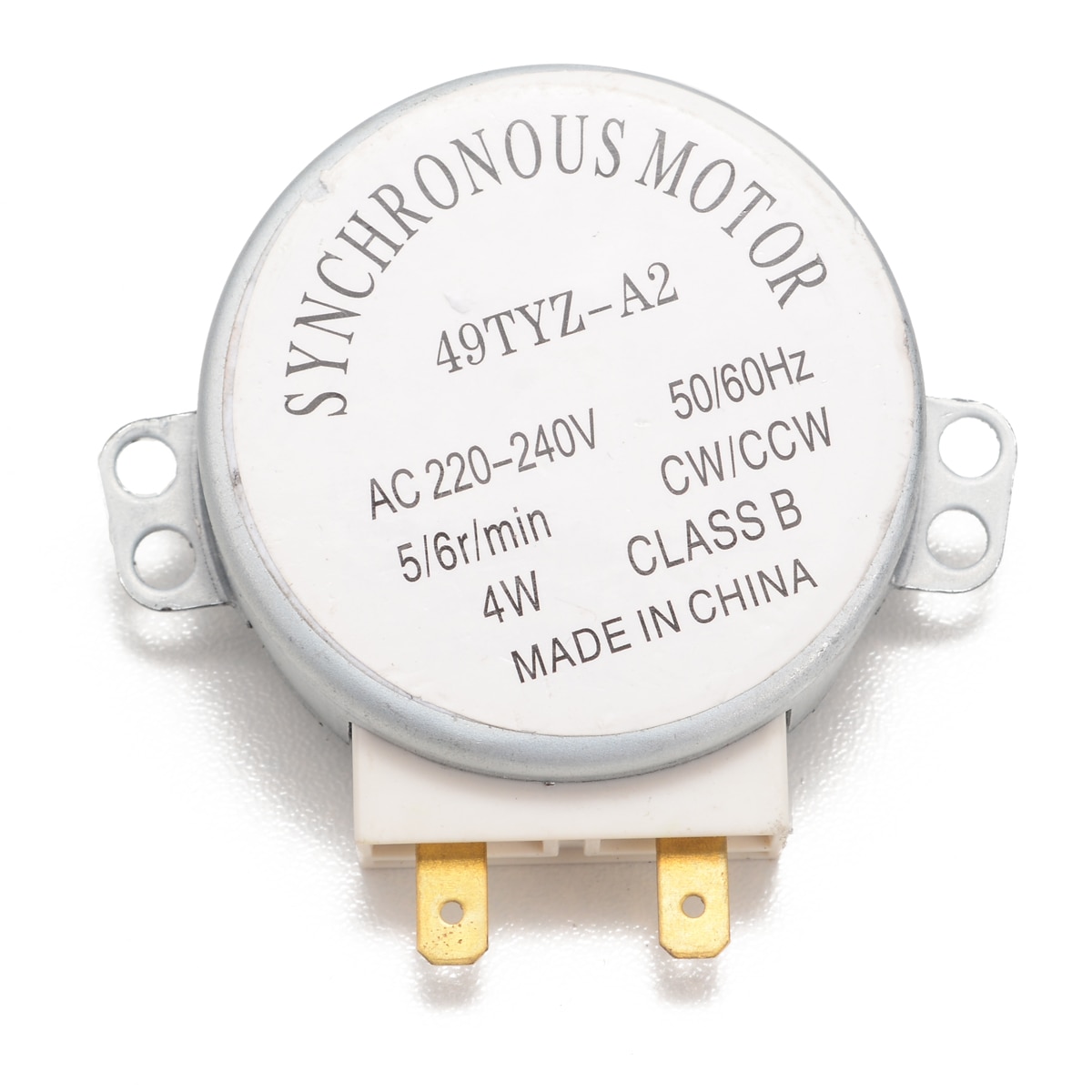 Magnetron Synchrone Motor 49TYZ-A2 AC 220-240V CW/CCW 4W 4 RPM Synchrone Motor met 2 Pins Terminals