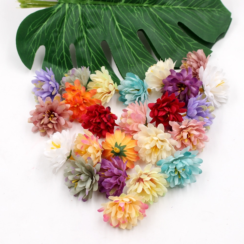 20 st 3cm sidenkonstgjord blomma nejlika blomhuvud flerfärgad valfri bröllopsscen heminredning gör-det-själv blommig