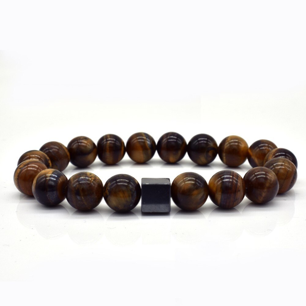 NAIQUBE Men Bracelet 10mm beads Bracelet FashionClassic Stone Beaded Charm Bracelets & Bangles For Men Jewelry: 1