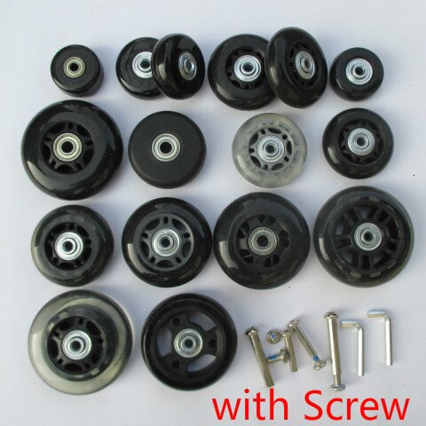 1 Pair Luggage Wheel Suitcase Replacement Wheels For Suitcases Axles Deluxe Repair Rubber Universal Wheel Black With Screw