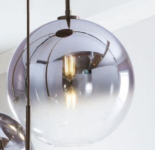 Moderne nordisk stue soveværelse sengebar spisestue glas hængende lampe lys luksus glas kugle vedhængslampe: Sølv / Diameter 20cm