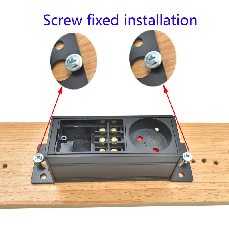 PDU power strip network cabinet rack wall desktop table bottom 1-11AC French socket with junction box No extension cable