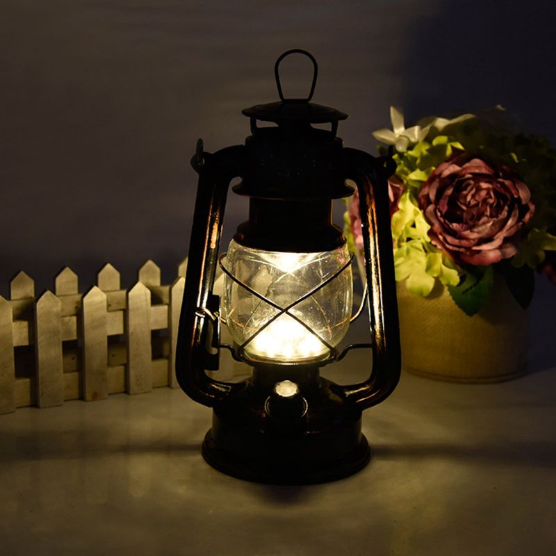 Vintage led lampe lanterne energibesparende håndholdt lommelygte med hængekrog til udendørs camping