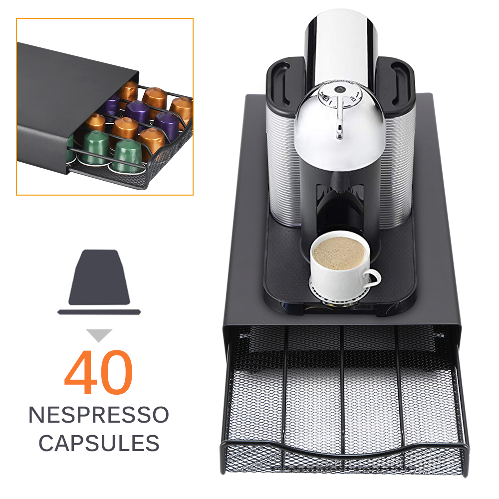 40 kopper kaffe bælg holder roterende rack kaffe kapsel stativ til nespresso kapsler opbevaring hylde organisation holder