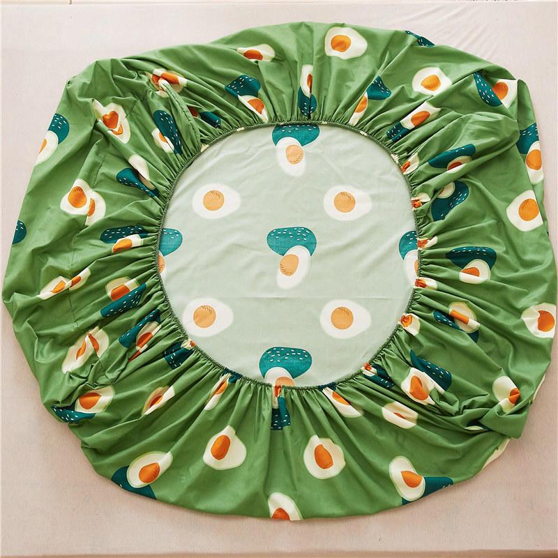 avocado bed sheets 1pc Bedsheet Green Avocado Printed Fitted Sheet Mattress Cover With Elastic Band Bed Sheets (No Pillowcase)