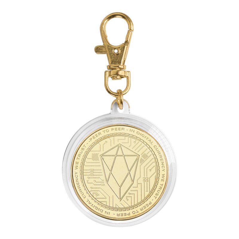 Bitcoin portachiavi morso moneta briscola increspatura Ethereum monete remy placcato in oro sfida portachiavi con monete di crittografia per lui: keychain 6