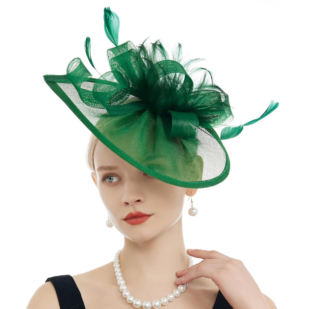 Charmante Fascinators Veer Bruiloft Mesh Hoed Bloem Bruid Cocktail Tea Party Hoofddeksels Vrouwen Hoed Hoofdband Haaraccessoire: Lavendel
