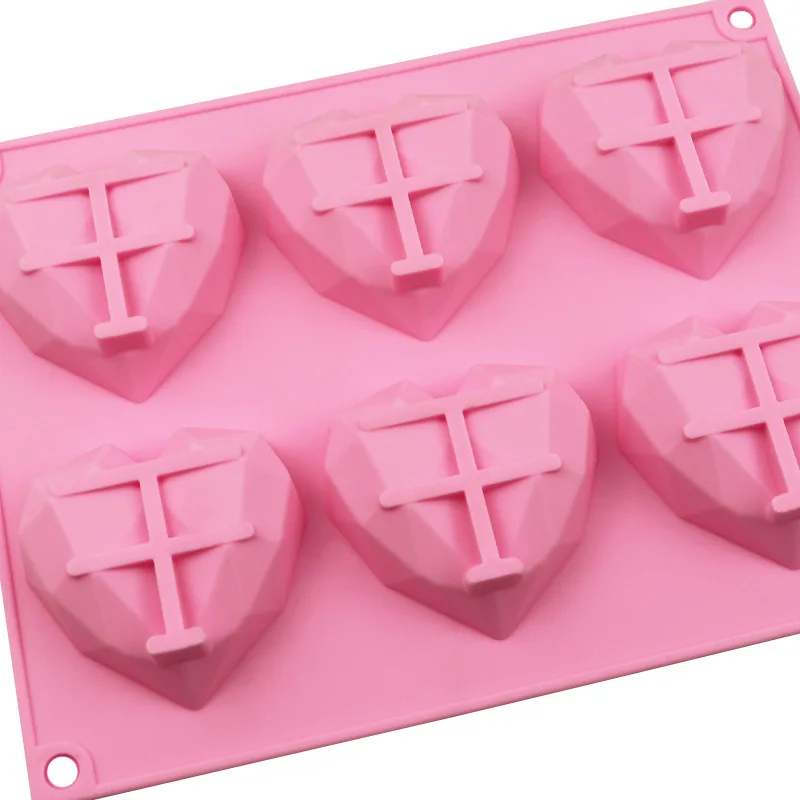 3D Geometric Cake Mold Heart Shaped Silicone Cake Mold With Mini Hammer Silicone Mousse/Chocolate Cakes Mould For Birthday