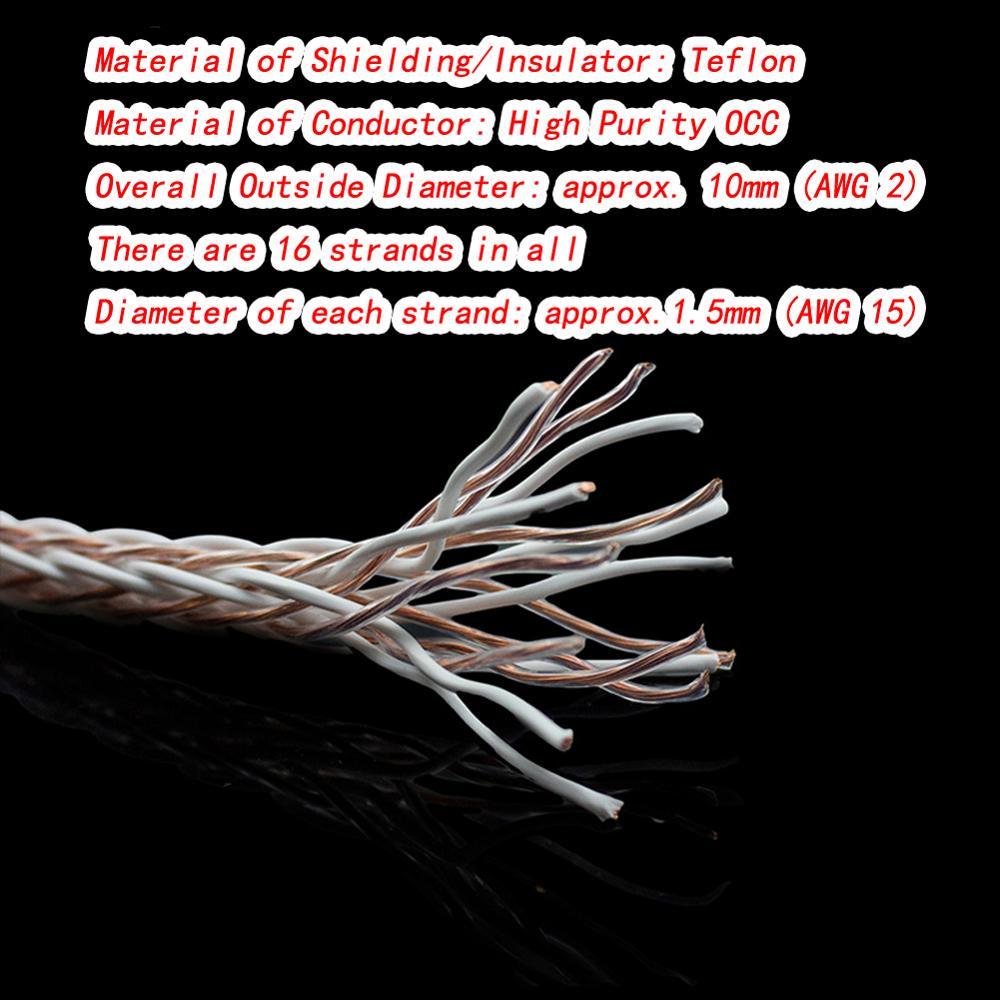 Haldane HIFI 8TC 7N OCC Pure Copper Speaker Cable Hi-End Audio Speaker Wire Loudspeaker Cable