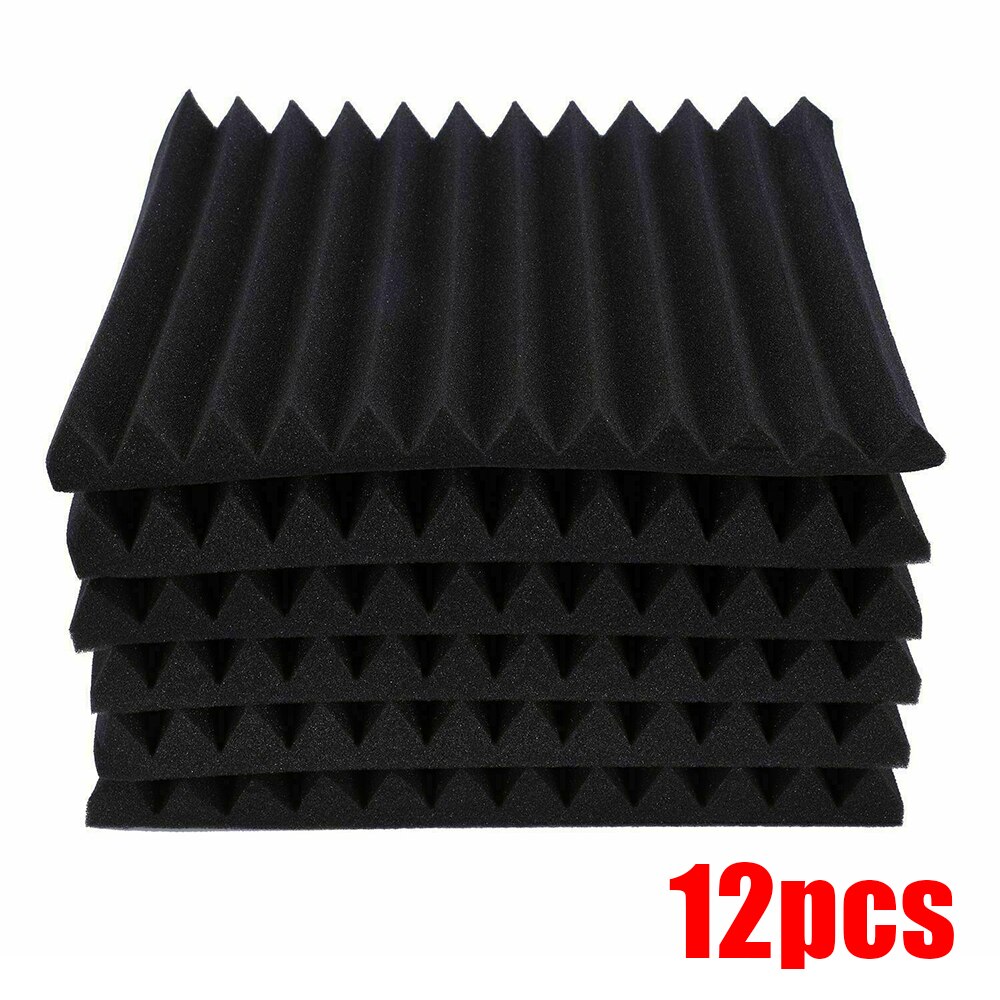 12Pcs Akoestische Wandpanelen Geluidsisolatie Foam Pads Studio Geluidsisolatie Isolatie Akoestische Muur Schuim Padding Studio Foa: Default Title