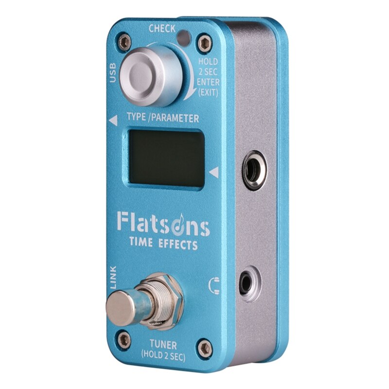 Flatsons Time Effects Guitar Effect Pedal Echo/Rev/Tuner Effects Metal Shell with True Bypass Guitar Accessories
