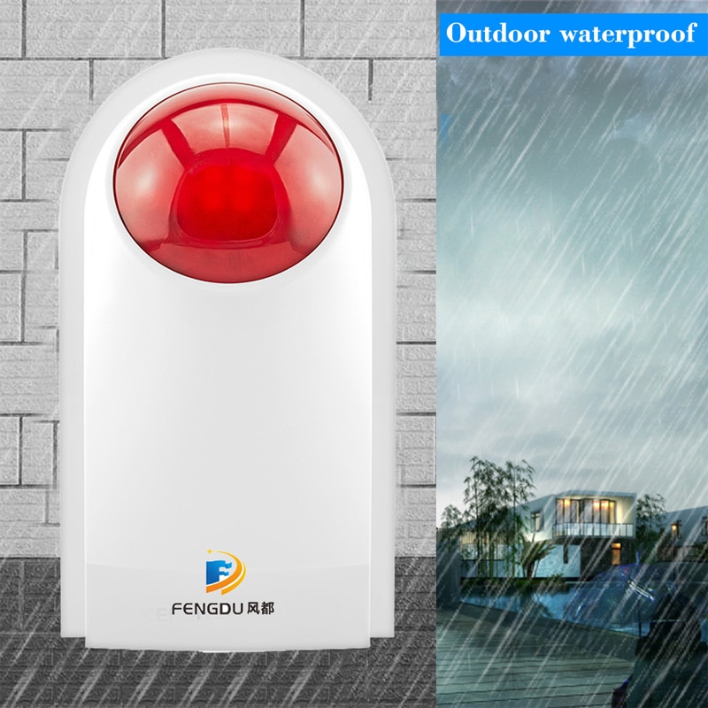 Waterproof Security Alarm System Indoor Outdoor Wireless 433mhz 110dB Flash Siren Strobe Light Siren Burglar Sensor Alarm System