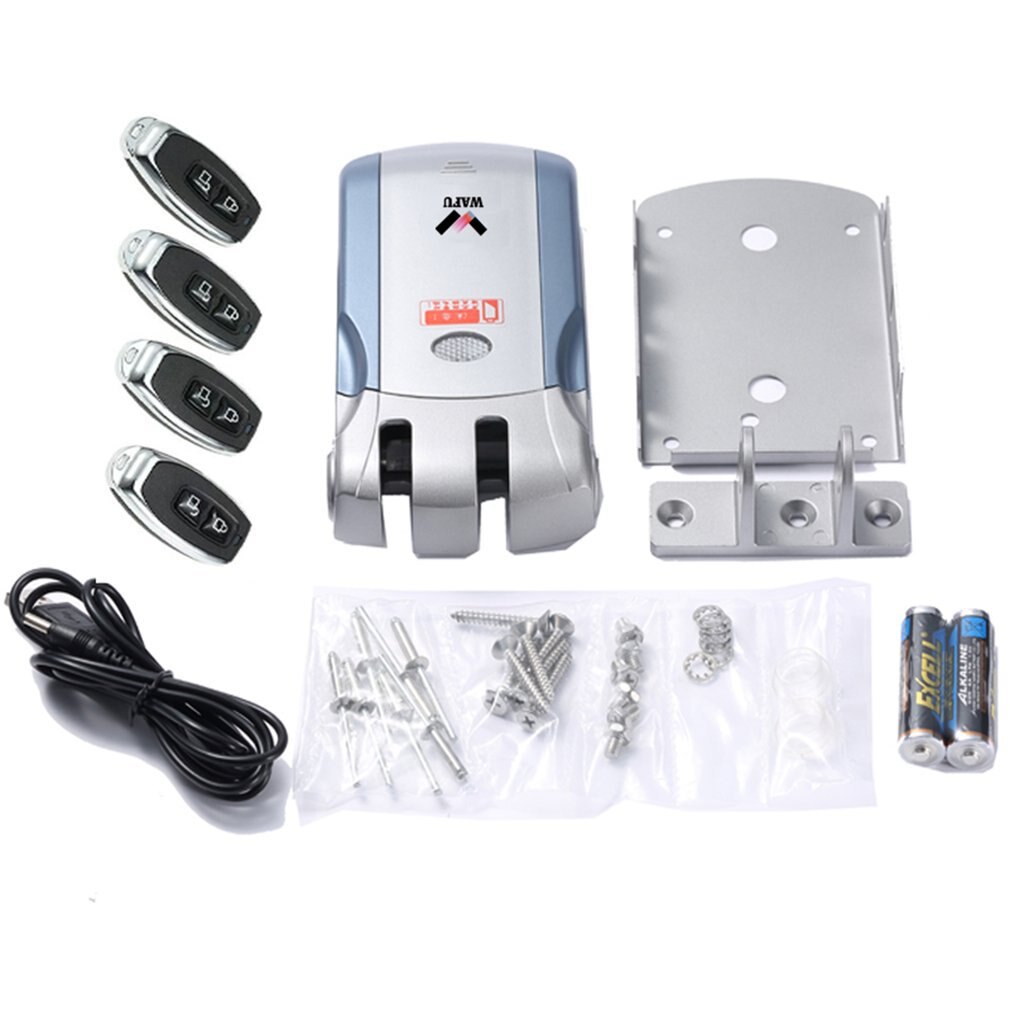 Wafu WF-019 cerradura de puerta eléctrica inalámbrica cerradura de puerta de seguridad sin llave inteligente con 4 controladores remotos cerrojo de fácil instalación: WAFU-018 Lock