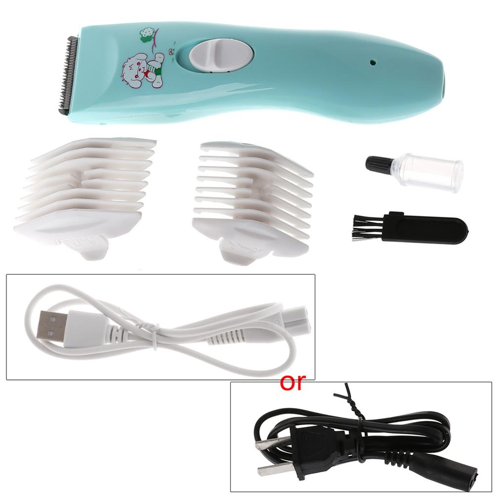 1 Set Capelli Del Bambino Trimmer Elettrico Silenzioso Tagliatore Del Rasoio Ricaricabile Limitata Pettine 24BE