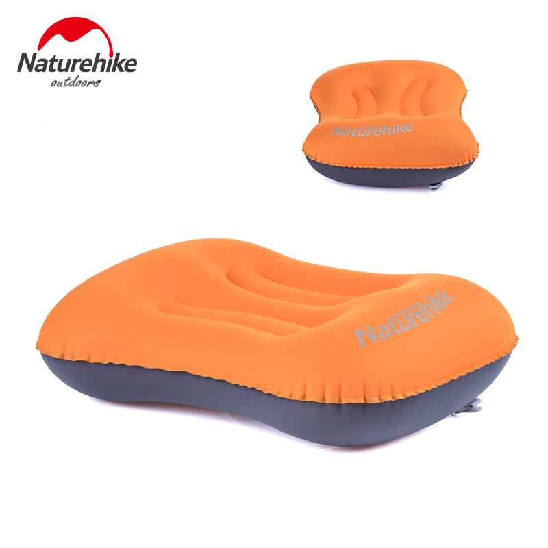 Naturehike Self Inflating Pillow Sponge Non-slip Compressed Folding Compact Automatic Inflatable Pillow Outdoor Travel Camping: New Orange