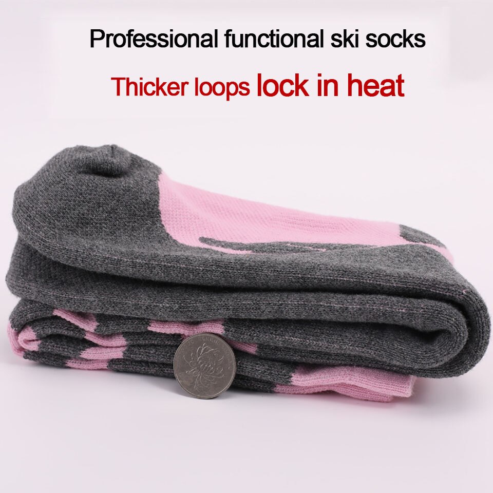 Loogdeel calze da sci invernali a tubo lungo asciugamano addensato fondo assorbimento del sudore calore calze da alpinismo calze sportive all'aperto