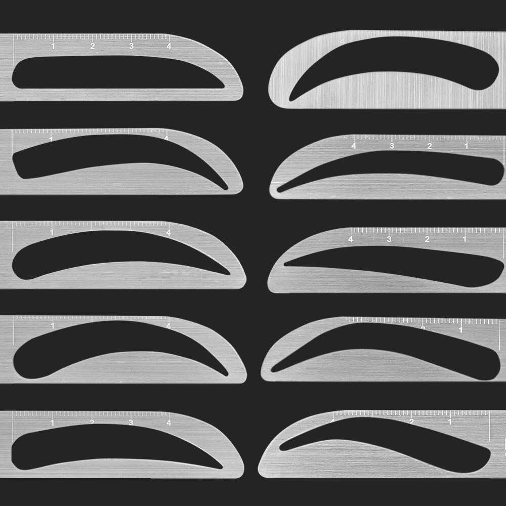 Plantilla de Metal para dar forma a tatuajes, regla de equilibrio de cejas, Microblading, necesidades para maestros del bordado y tatuaje de cejas, 1 ud.