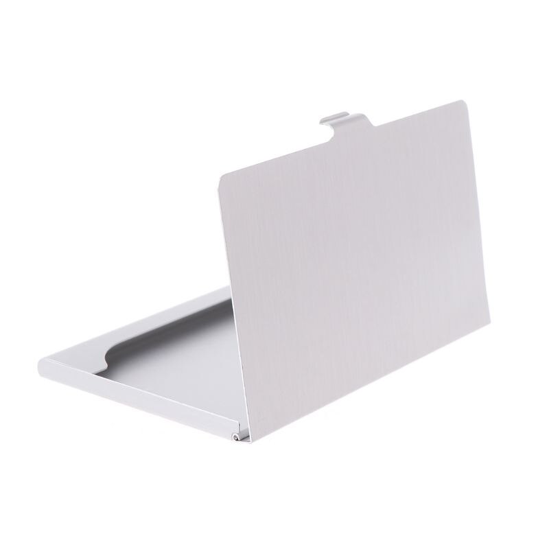 1pc Men's Stainless Steel Business Name Pocket Credit ID Card Holder Box Metal Pocket Box Case
